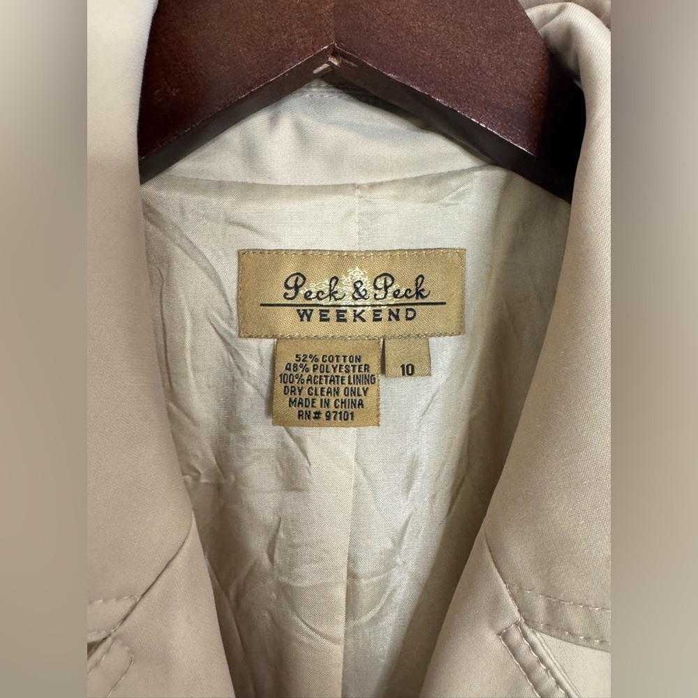 Vintage trench coat Women's size 10 cream buckle - Picture 4 of 7